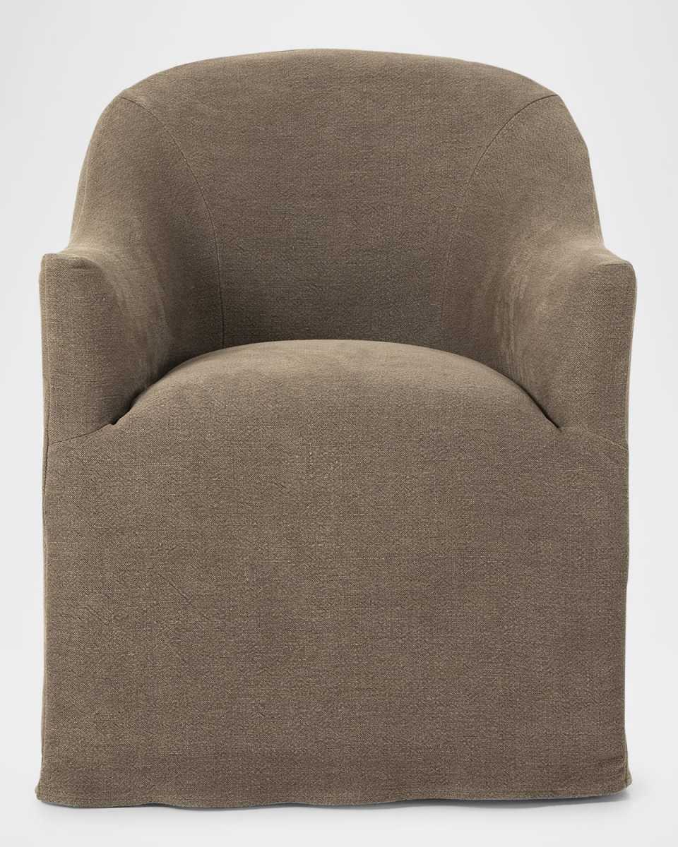 Cove Flax-Blend Dining Arm Chair